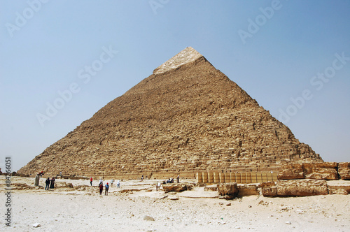 The Pyramid of Khafre s  Cairo  Egypt - tourist view.