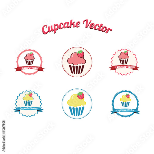 Cupcake logo vector set  Cakes
