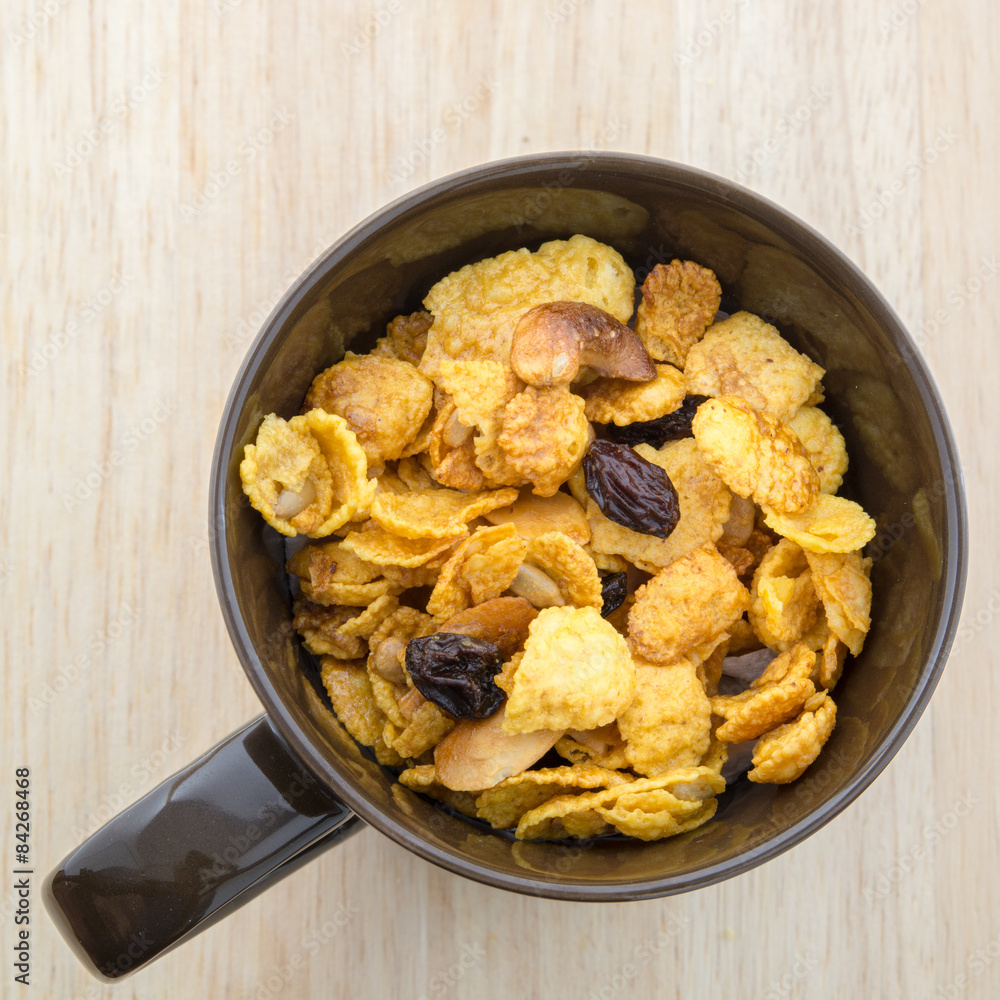 Mix corn flakes cereal snack menu Mix corn flakes cereal snack menu