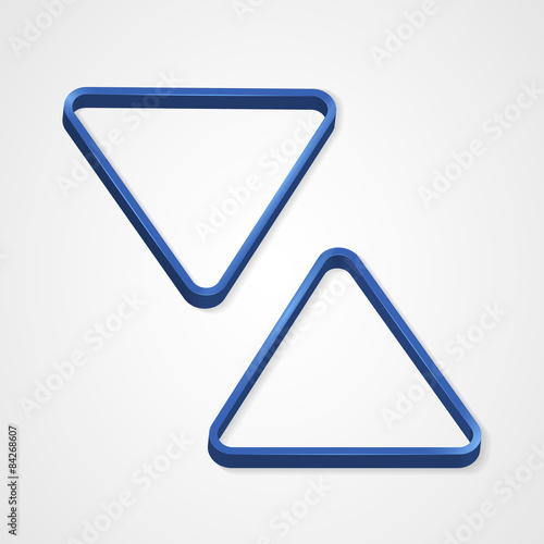 Blue billiard triangle on a white background