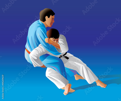 Vector illustration of judo