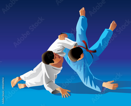 Vector illustration of judo