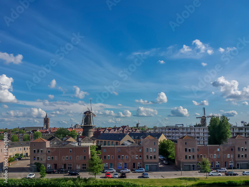 Uitzicht over oude stadscentrum Schiedam
