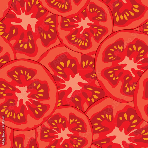 Sliced tomato seamless pattern vector illustration