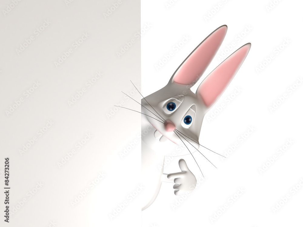 Obraz premium Hase Osterhase 3D weiß zeigen Comic