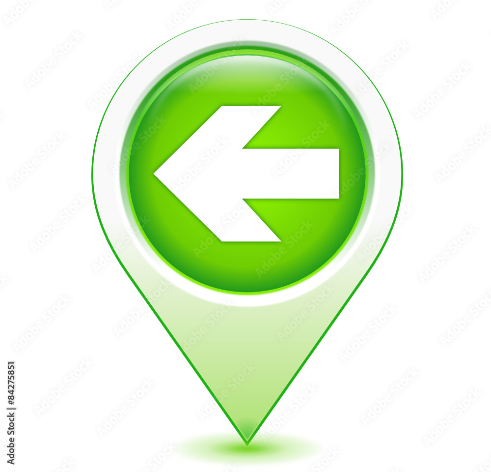 à gauche sur marqueur géolocalisation vert à gauche sur marqueur géolocalisation vert