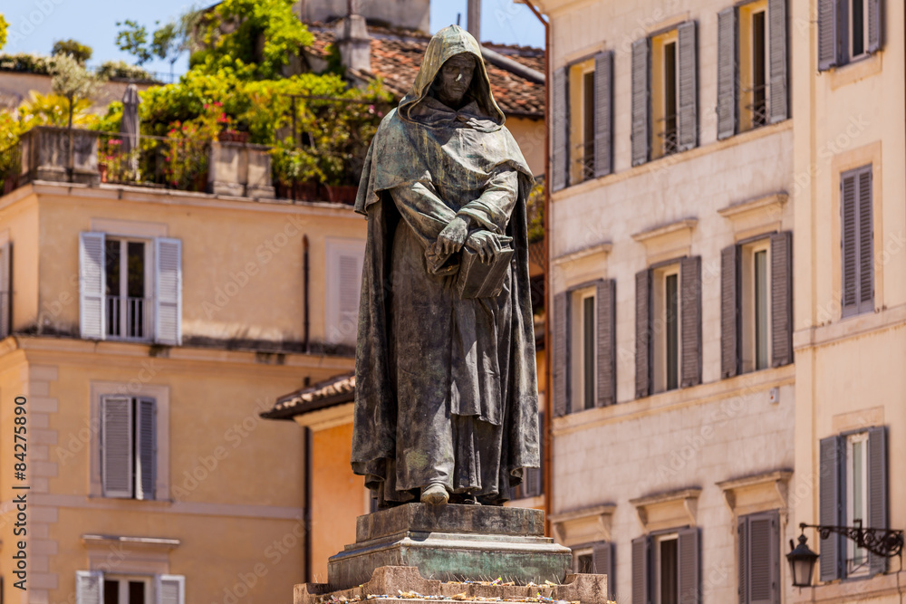 Obraz premium Denkmal von Giordano Bruno auf dem Campo de’ Fiori in Rom