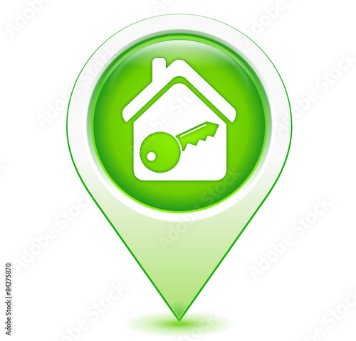 alarme logement sur marqueur géolocalisation vert