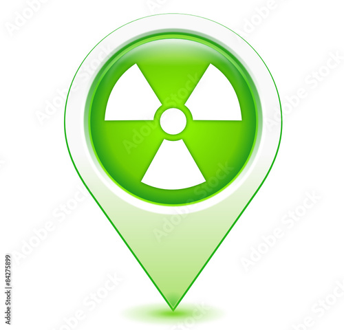 radioactivité sur marqueur géolocalisation vert