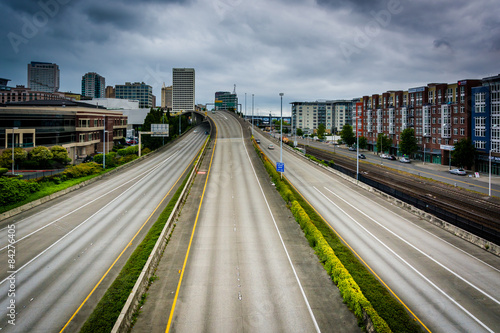 View of I-705 in downtown Tacoma, Washington.
