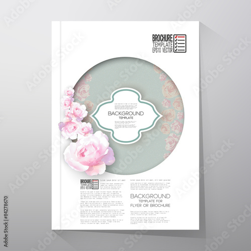 Floral background with place for text and pink flowers over