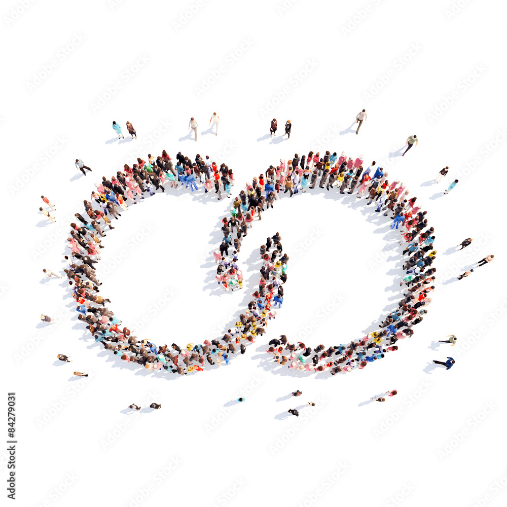 people in the shape of a chain. people in the shape of a chain.