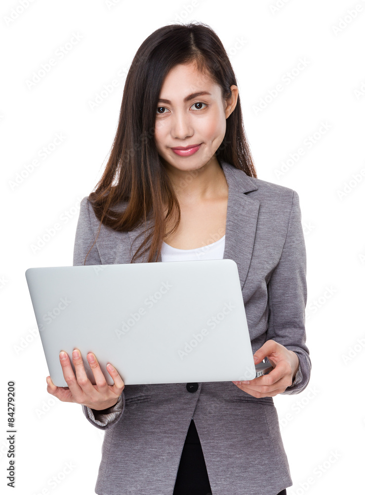 Businesswoman use of laptop computer Businesswoman use of laptop computer