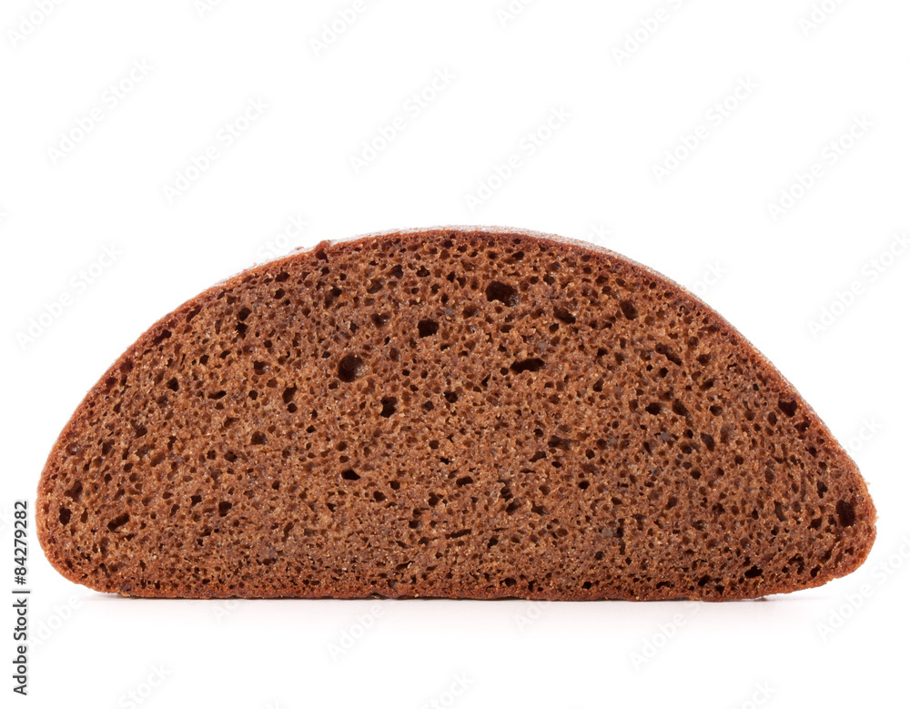 Slice of fresh rye bread isolated on white background cutout Slice of fresh rye bread isolated on white background cutout