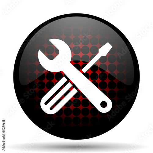 tools red glossy web icon