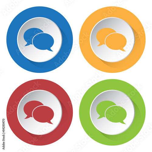 set of four icons with speech bubbles