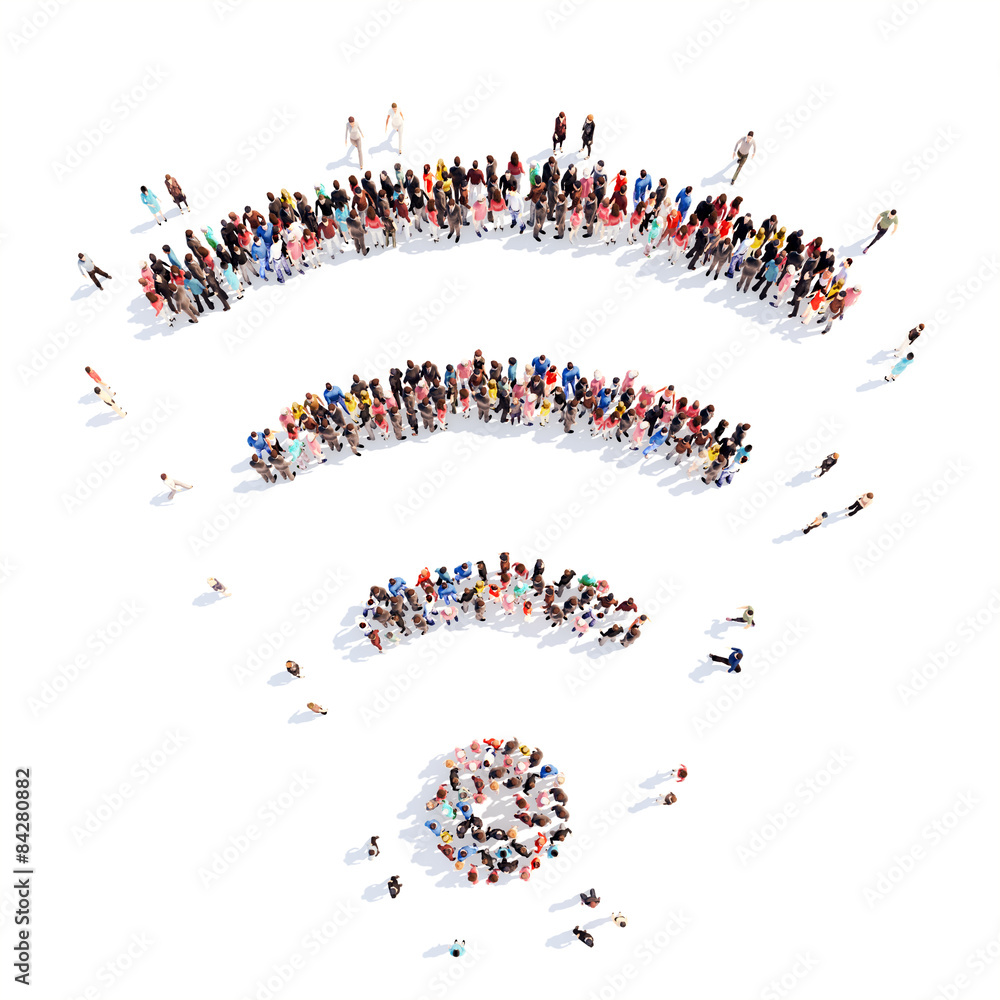 people in the shape of wi fi. people in the shape of wi fi.