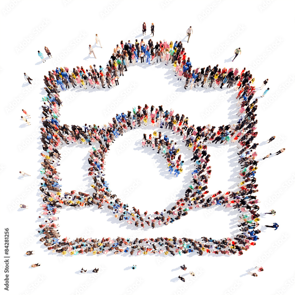 people in the shape of camera. people in the shape of camera.