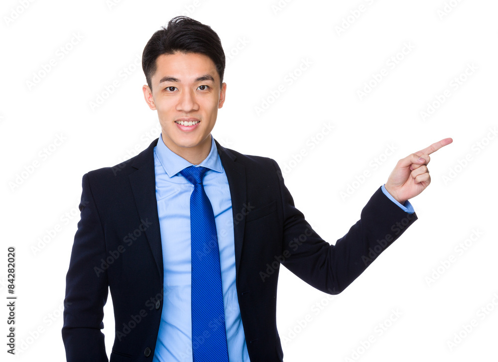Businessman with finger point up Businessman with finger point up