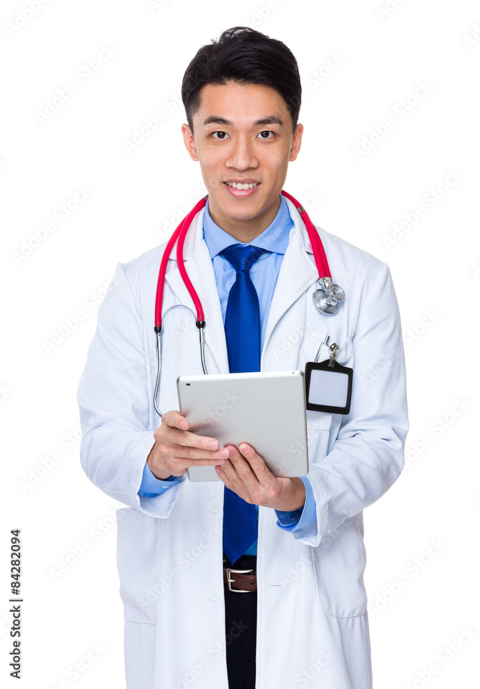 Asian doctor use of tablet Asian doctor use of tablet