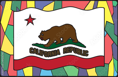 California Flag On Stained Glass