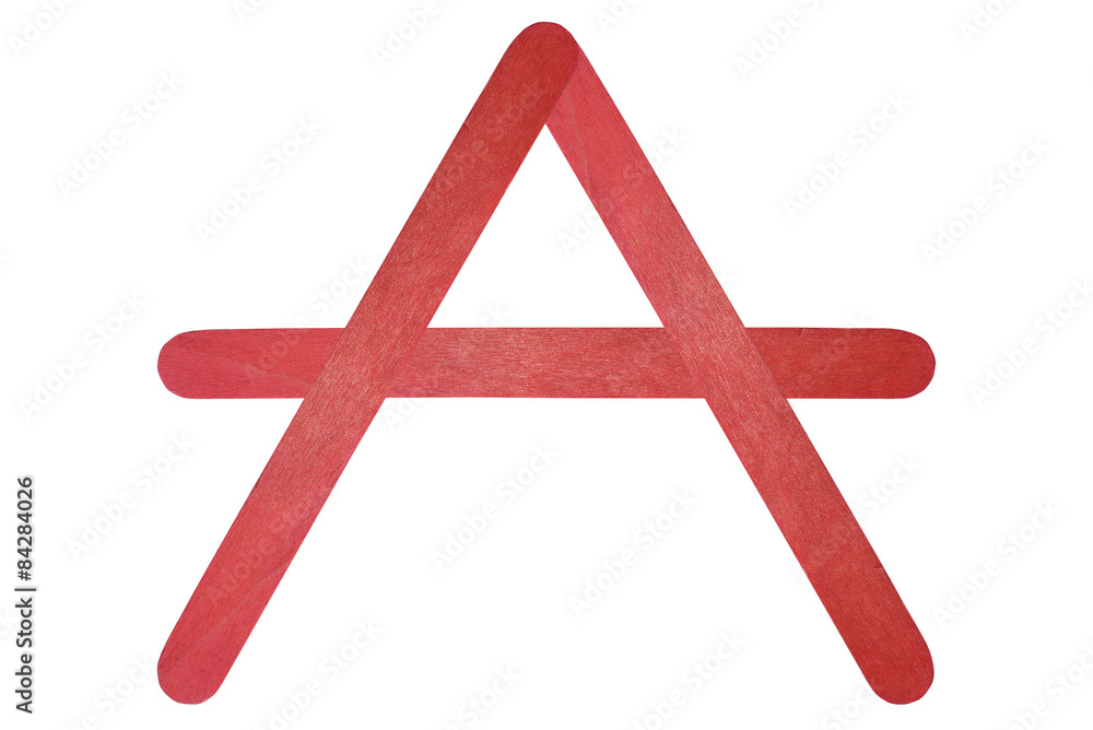 English alphabet by red wood