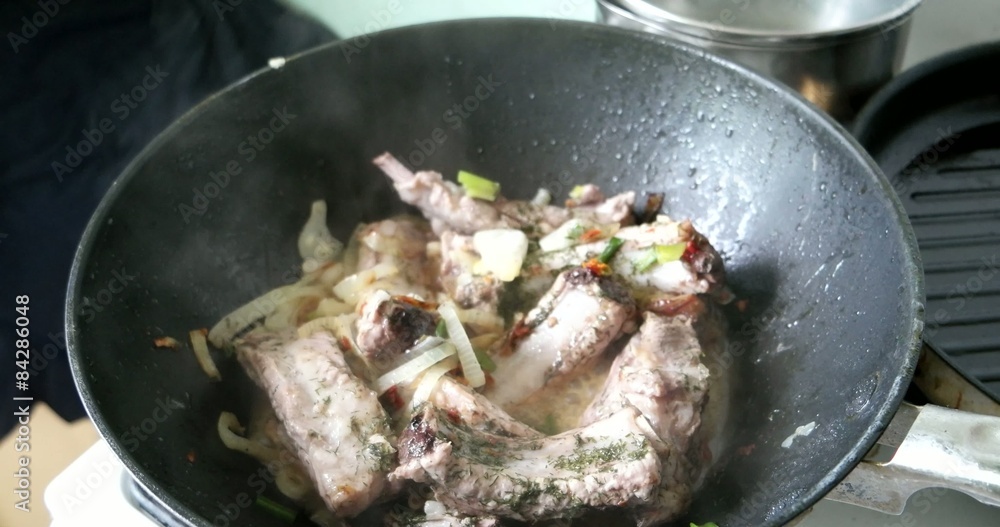 Pork ribs in vok pan Pork ribs in vok pan