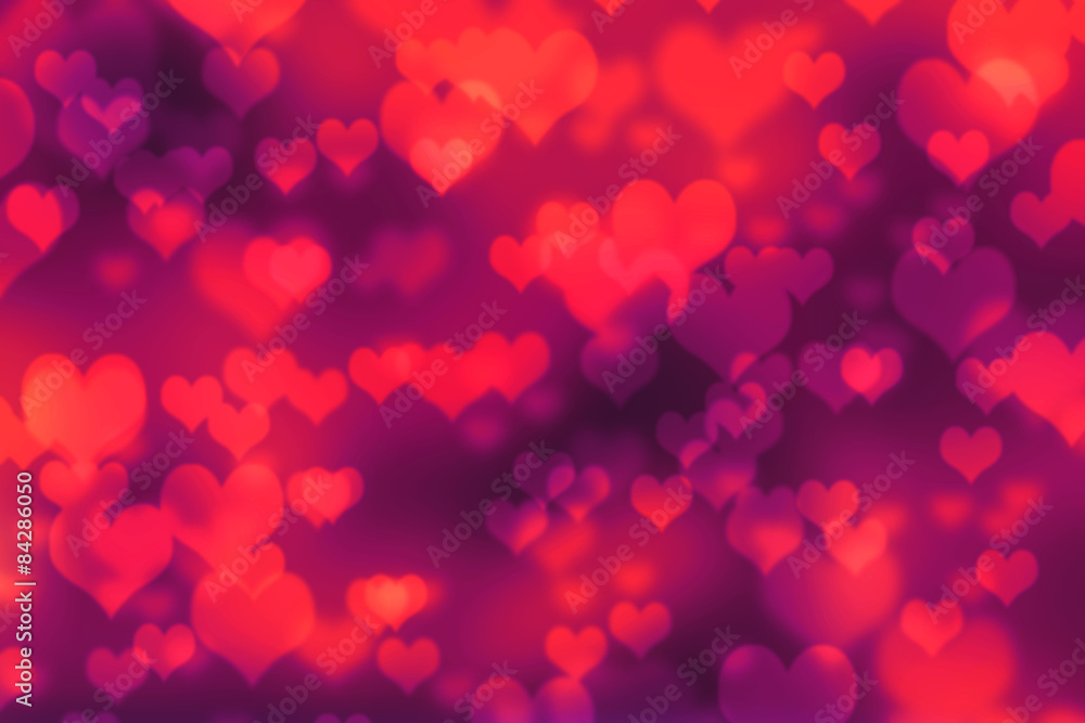 abstract background red heart bokeh