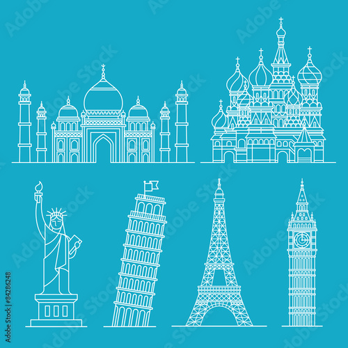 Landmark icons. Vector illustrator