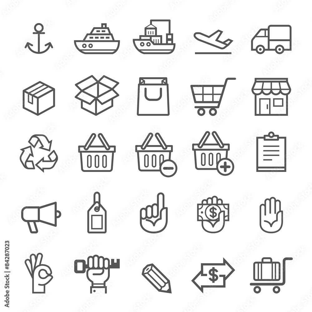 Business transportation element icons. Vector illustration Business transportation element icons. Vector illustration