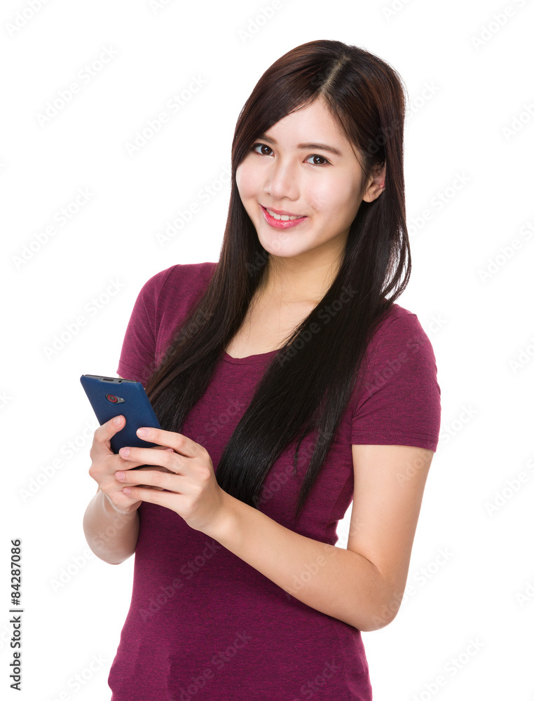 Woman use of the smart phone Woman use of the smart phone