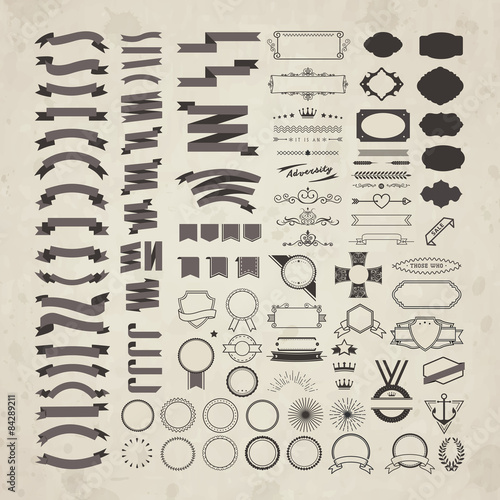 retro ribbons and labels collection