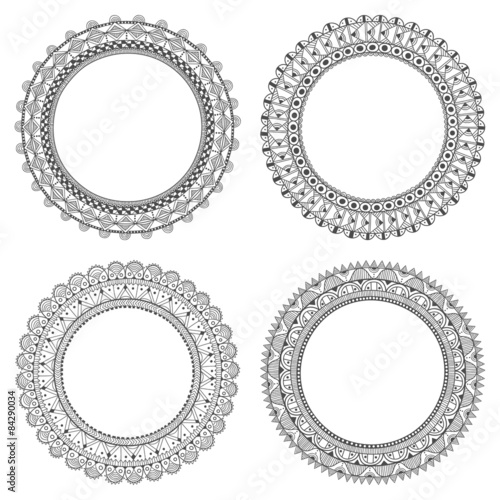 Decorative hand-drawn, doodle frames with space for text