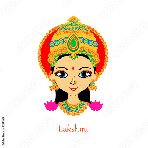 India - Hindu God / Goddess Lakshmi Lakshmi is the Hindu Goddess of wealth, love, prosperity (both material and spiritual), fortune, and the embodiment of beauty photo