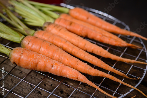 Baby carrots, fresh vegetables grown with pesticides and non-tox