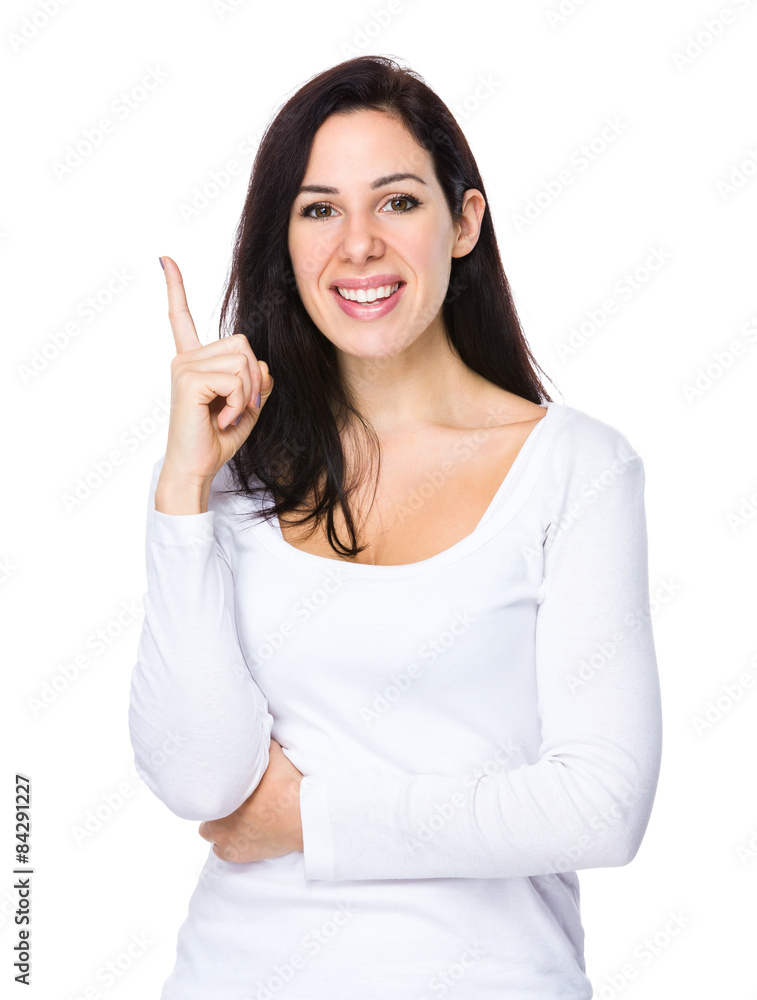 Brunette woman with a new idea Brunette woman with a new idea
