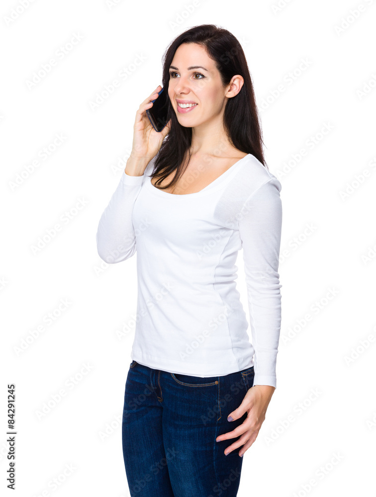 Young woman chat on mobile phone Young woman chat on mobile phone
