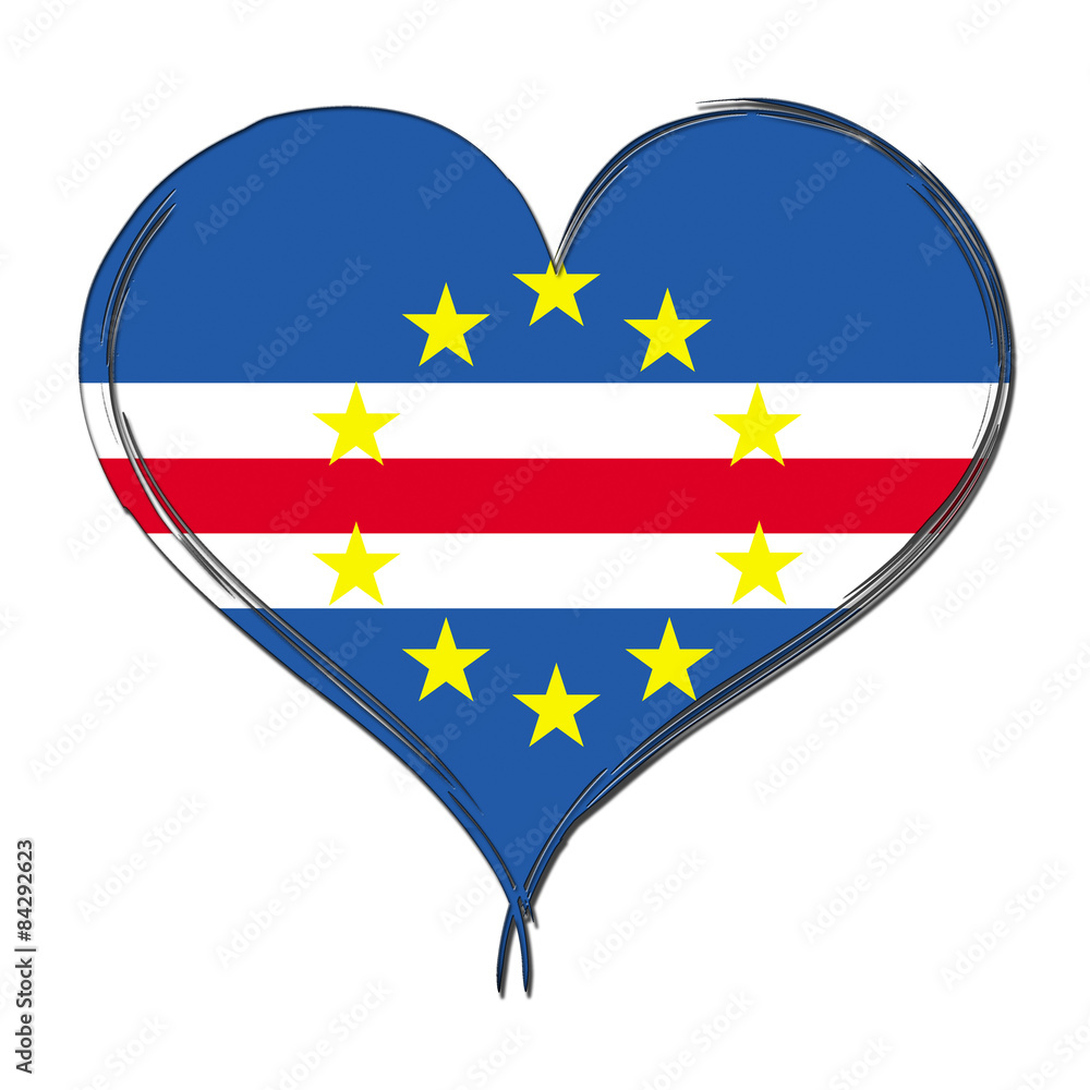 Cape Verde 3D heart shaped flag Cape Verde 3D heart shaped flag