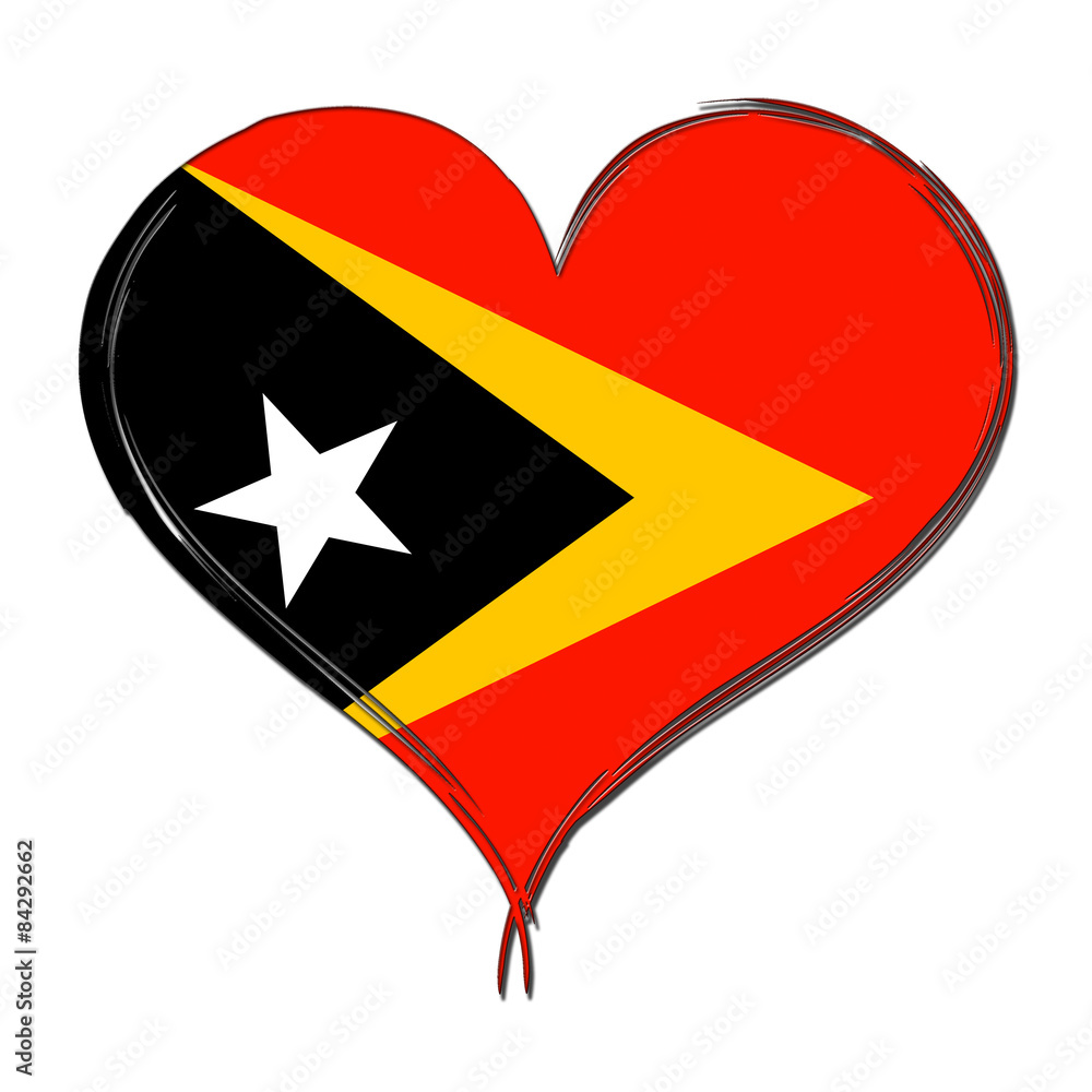 East Timor 3D heart shaped flag East Timor 3D heart shaped flag