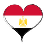 Egypt 3D heart shaped flag