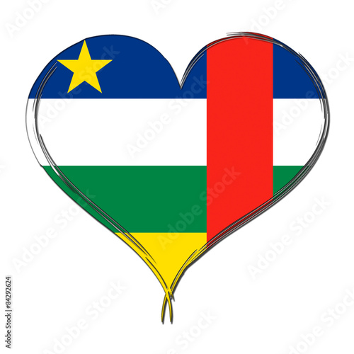 Free Download Central African Republic 3D heart shaped flag - GFXLoad