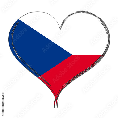 Free Download Czech Republic 3D heart shaped flag - GFXLoad