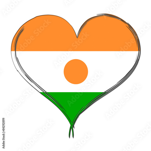 Free Download Niger 3D heart shaped flag - GFXLoad
