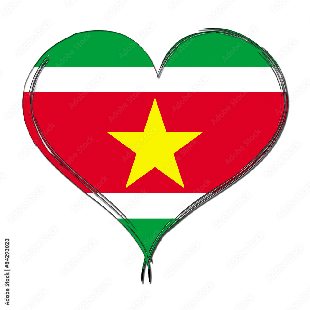 Suriname 3D heart shaped flag Suriname 3D heart shaped flag
