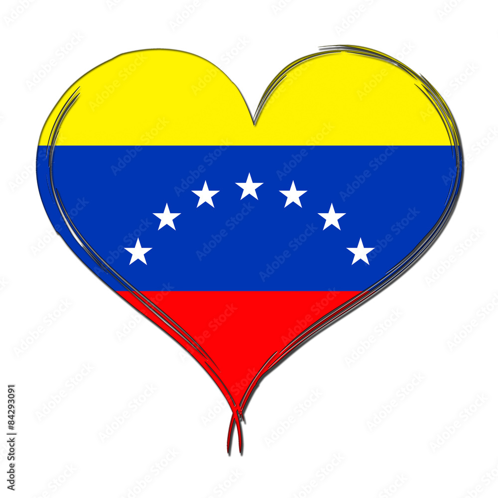 Venezuela 3D heart shaped flag Venezuela 3D heart shaped flag