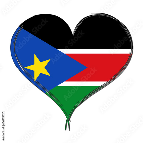Free Download South Sudan 3D heart shaped flag - GFXLoad
