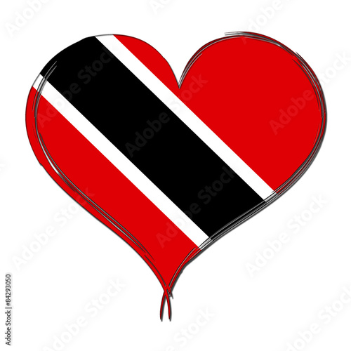 Free Download Trinidad and Tobago 3D heart shaped flag - GFXLoad