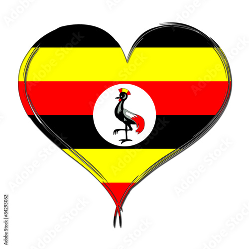 Free Download Uganda 3D heart shaped flag - GFXLoad