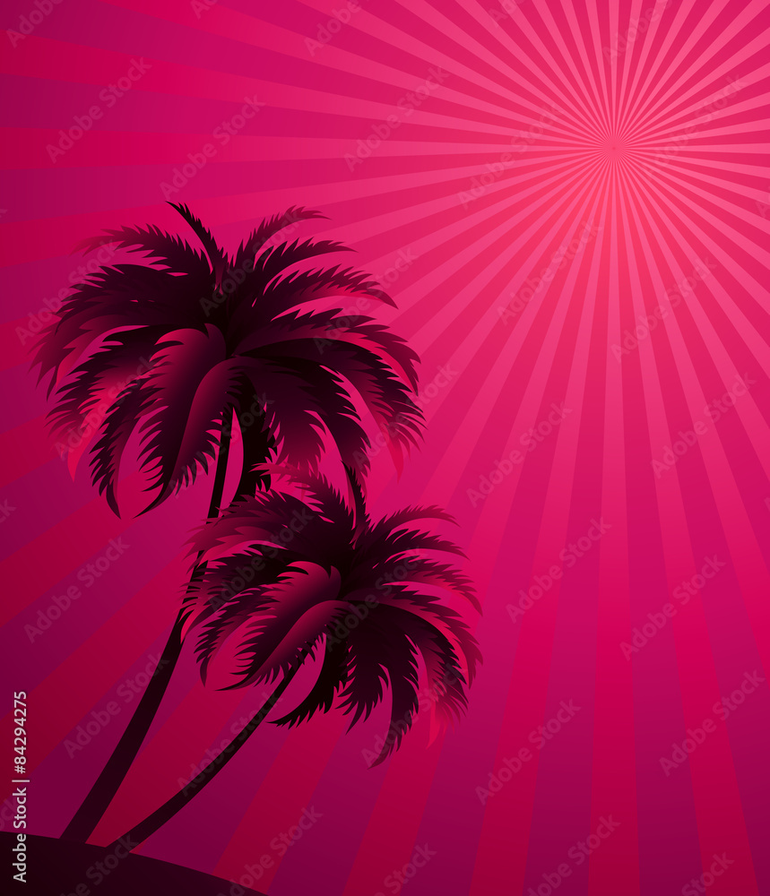 Vector sunset background 