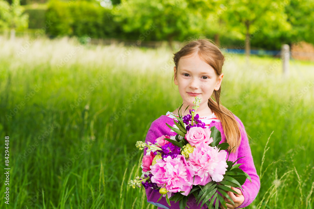 Little girl with flowers Little girl with flowers